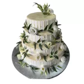 Tort Weselny Drip Cake z  żywymi kwiatami